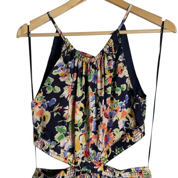 Something Navy Floral Cutout Sleeveless A-Line Midi Dress Size Small - Picture 7 of 15